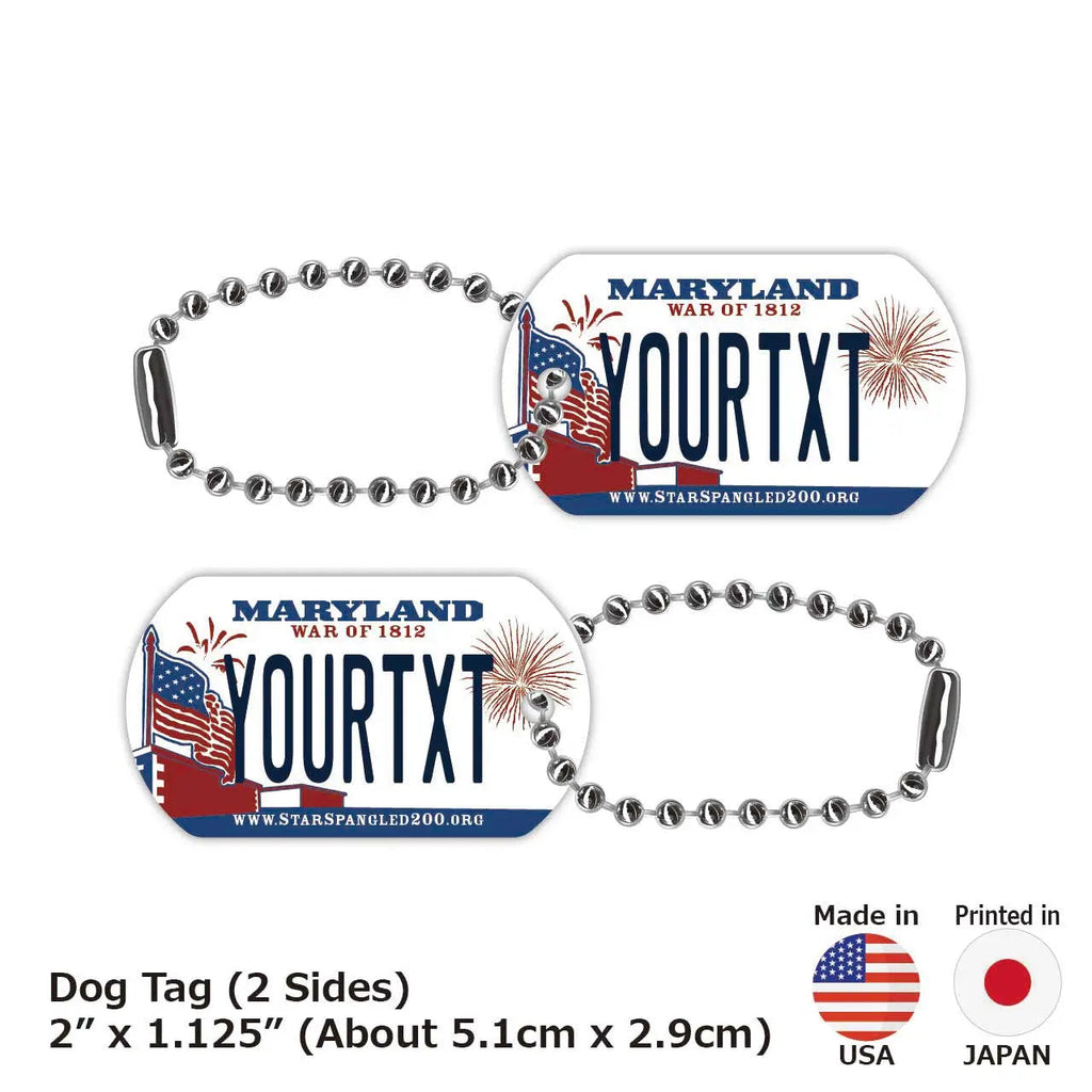 [Medaglietta identificativa per cani/Dog tag] Maryland/Portachiavi personalizzato a forma di targa automobilistica americana