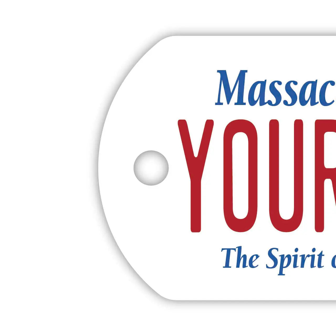 【Medaglietta identificativa per cani - Targhetta identificativa per cani】 Massachusetts / Portachiavi personalizzato a forma di targa americana originale