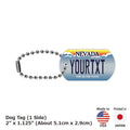 [Medaglietta identificativa per cani/Dog tag] Nevada/Portachiavi personalizzato a forma di targa americana