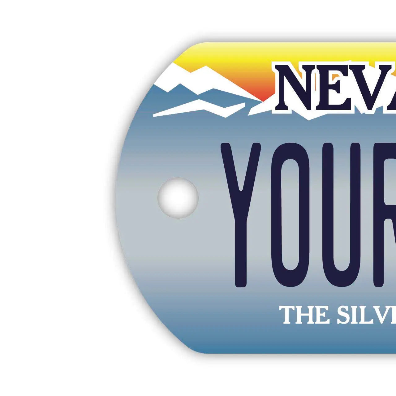 [Medaglietta identificativa per cani/Dog tag] Nevada/Portachiavi personalizzato a forma di targa americana