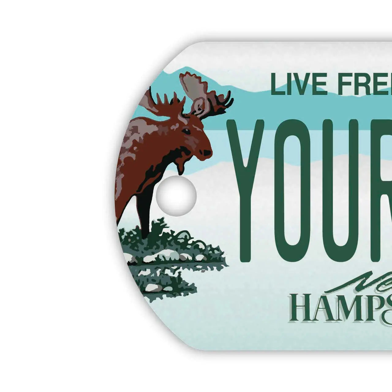 【Medaglietta identificativa per cani/Dog tag】New Hampshire/Portachiavi personalizzato a forma di targa americana