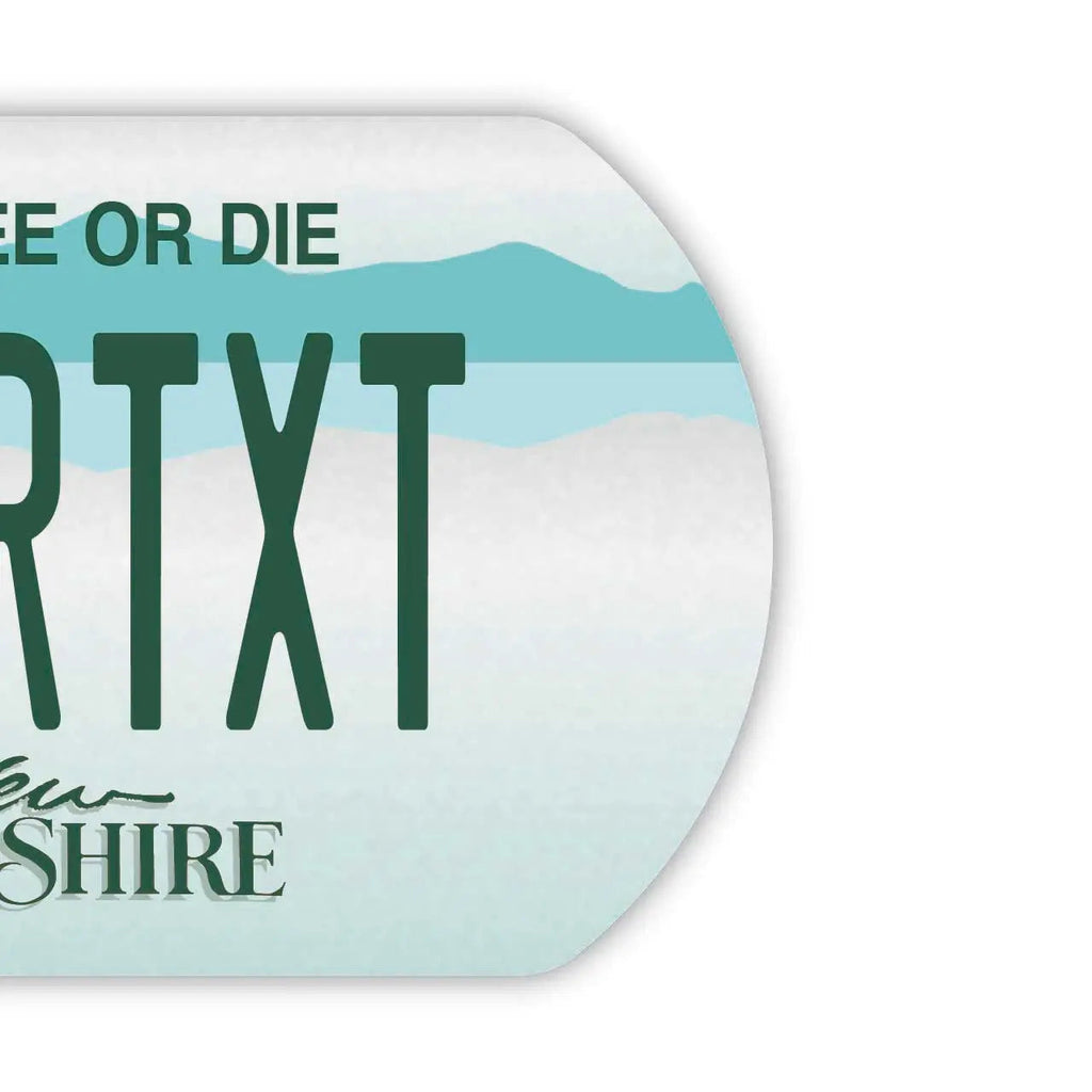 【Medaglietta identificativa per cani/Dog tag】New Hampshire/Portachiavi personalizzato a forma di targa americana