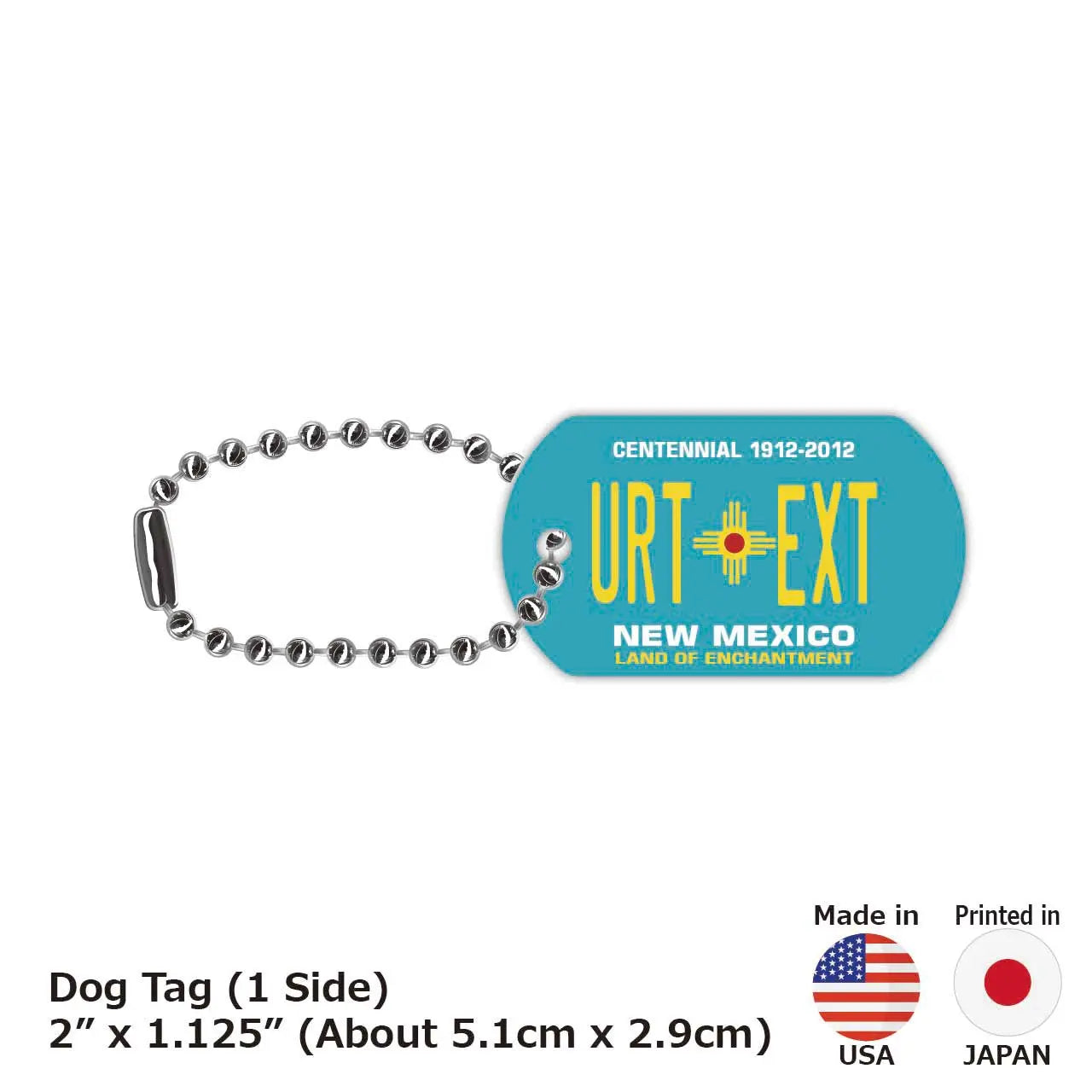 【Medaglietta identificativa per cani - Targhetta identificativa per cani】New Mexico / Portachiavi personalizzato a forma di targa americana originale