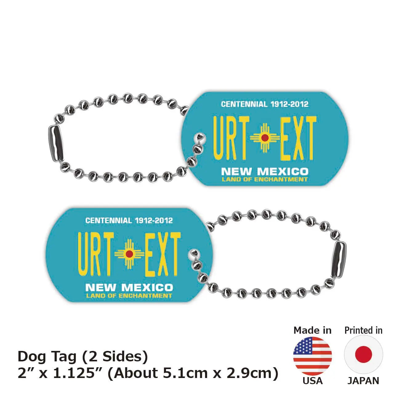 【Medaglietta identificativa per cani - Targhetta identificativa per cani】New Mexico / Portachiavi personalizzato a forma di targa americana originale