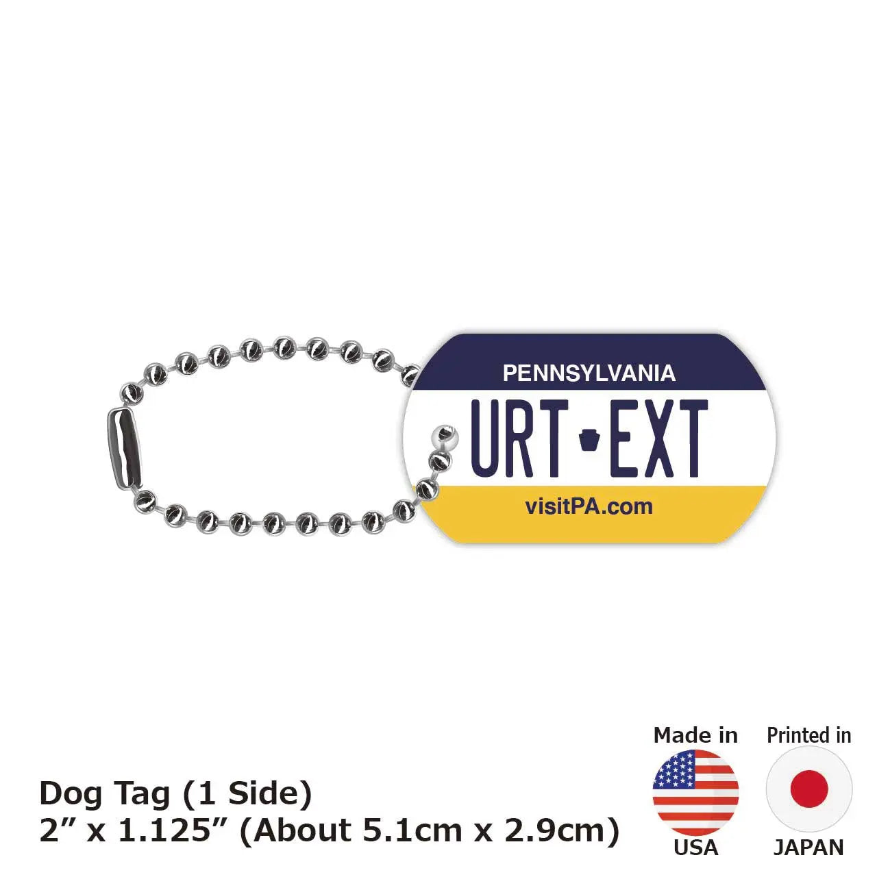 【Medaglietta identificativa per cani】Pennsylvania/Targhetta originale personalizzata a forma di targa americana
