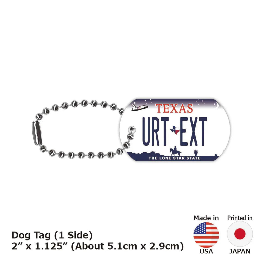 【Medaglietta identificativa per cani - Targhetta identificativa per cani】 Texas / Portachiavi personalizzabile a forma di targa americana originale