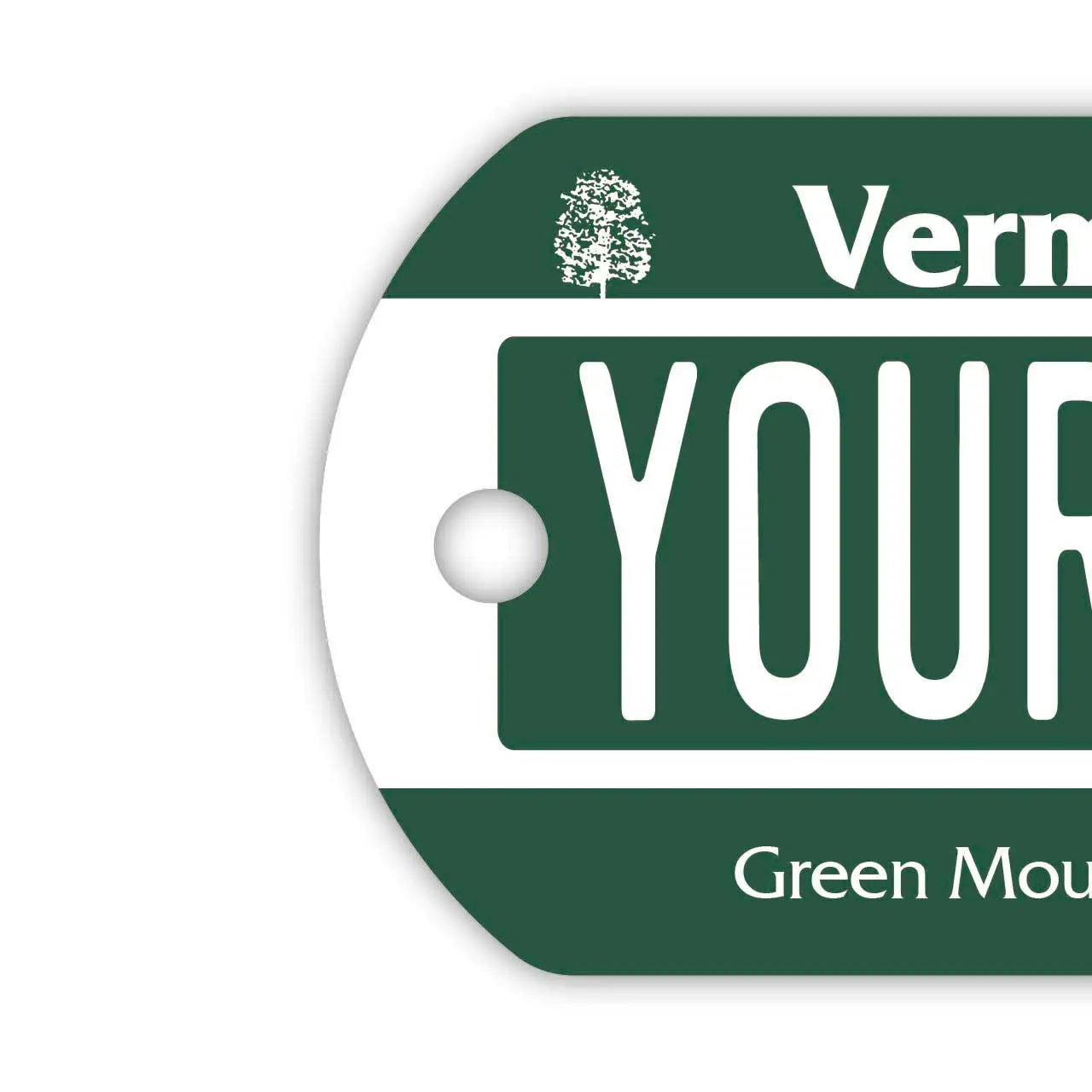 [Medaglietta identificativa per cani] Vermont/Portachiavi personalizzato a forma di targa americana originale