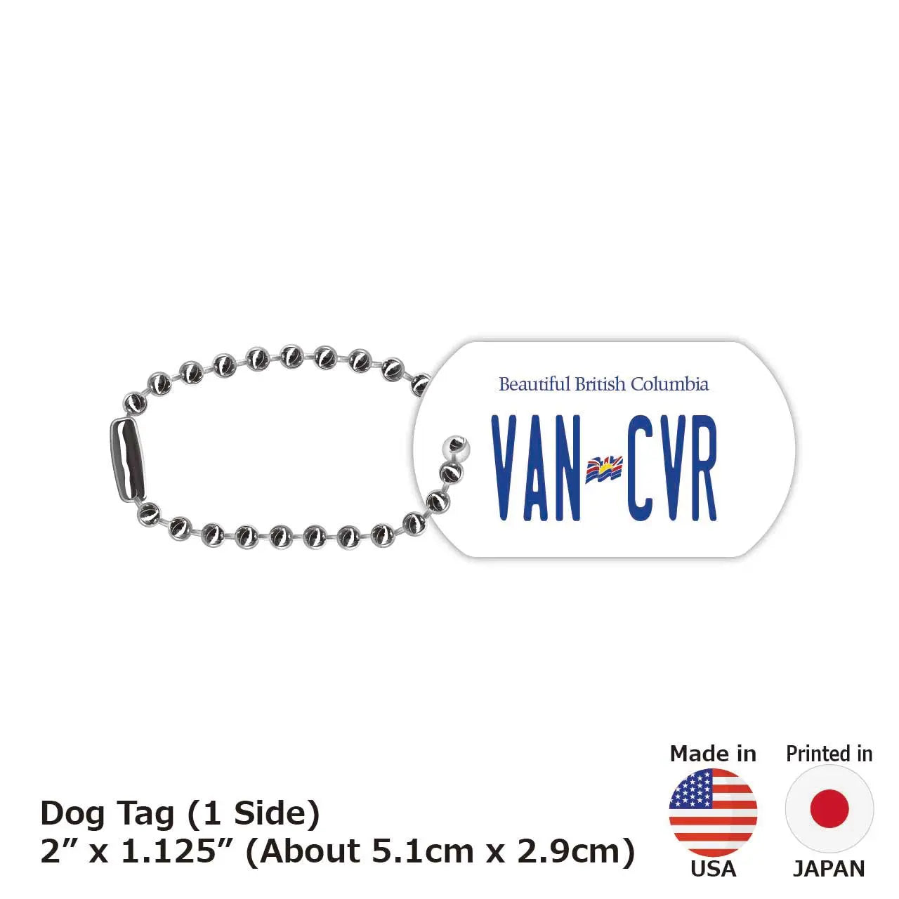 [Medaglietta per cani] British Columbia / Portachiavi personalizzato con targa canadese originale