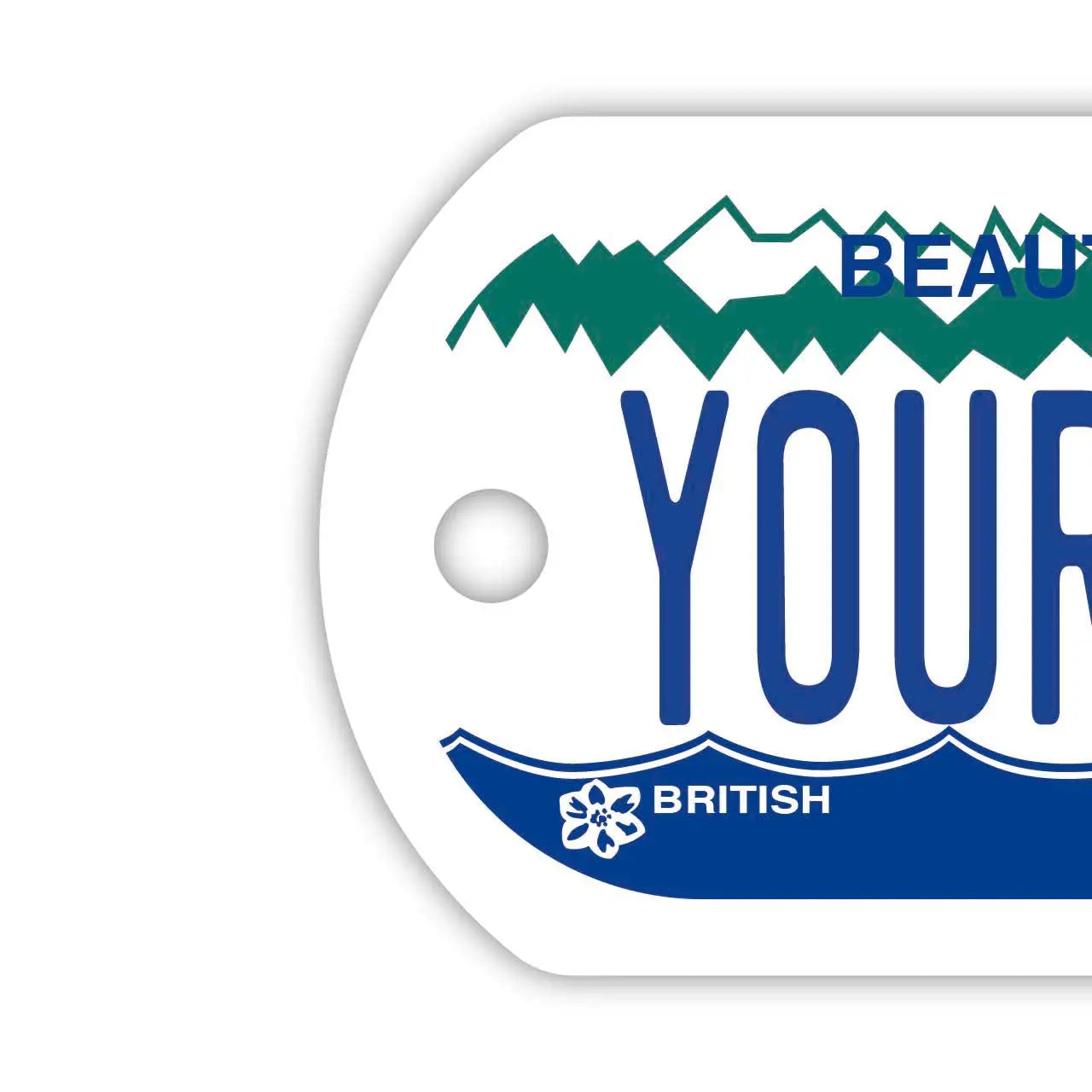 【Medaglietta identificativa per cani/Dog Tag】Columbia Britannica - Targhetta portachiavi personalizzata/originale a forma di targa canadese con nome