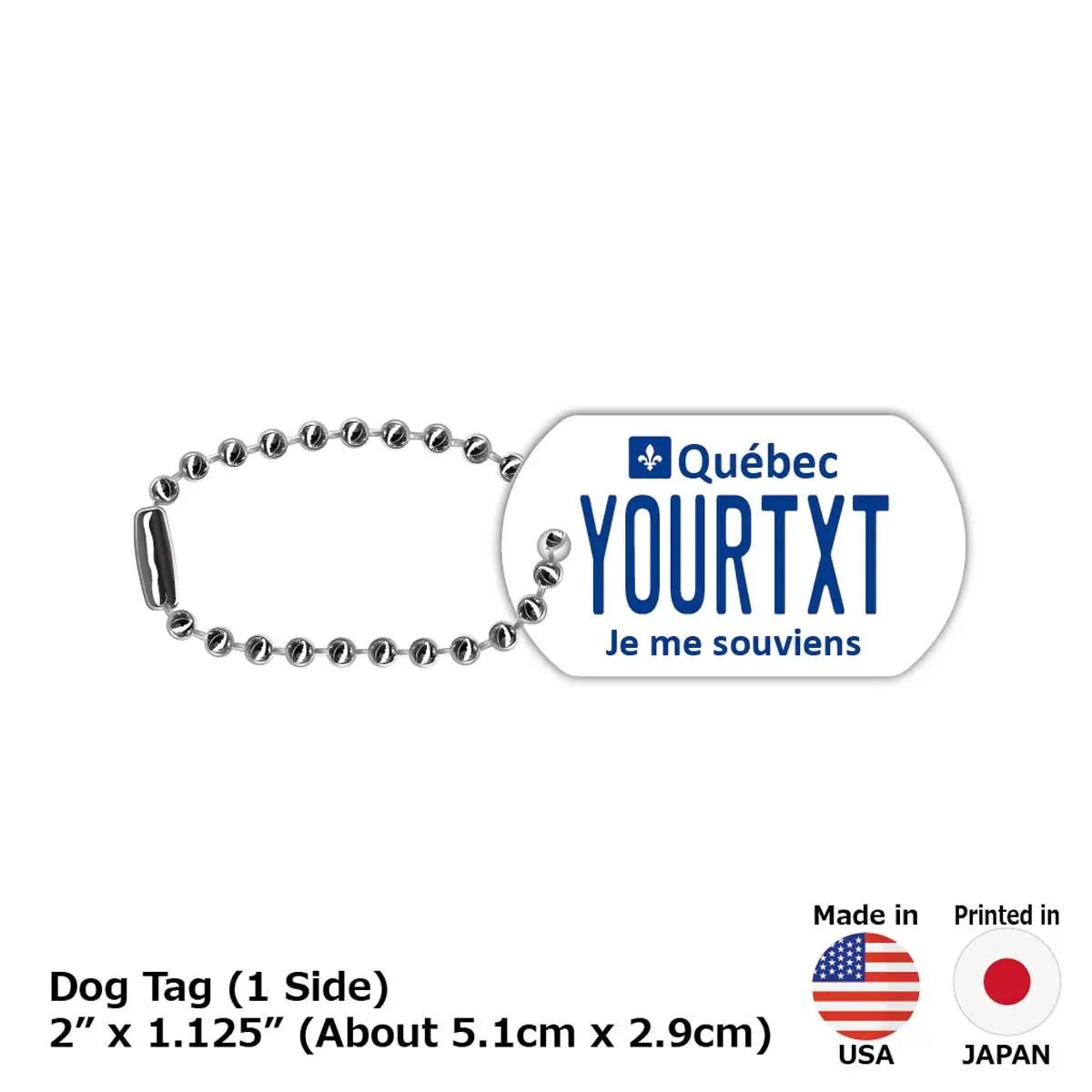 **Medaglietta per cani/dog tag identificativa** Quebec/targhetta canadese personalizzata con nome