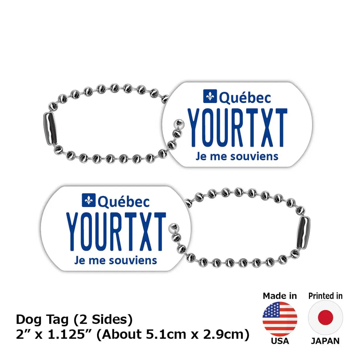 **Medaglietta per cani/dog tag identificativa** Quebec/targhetta canadese personalizzata con nome