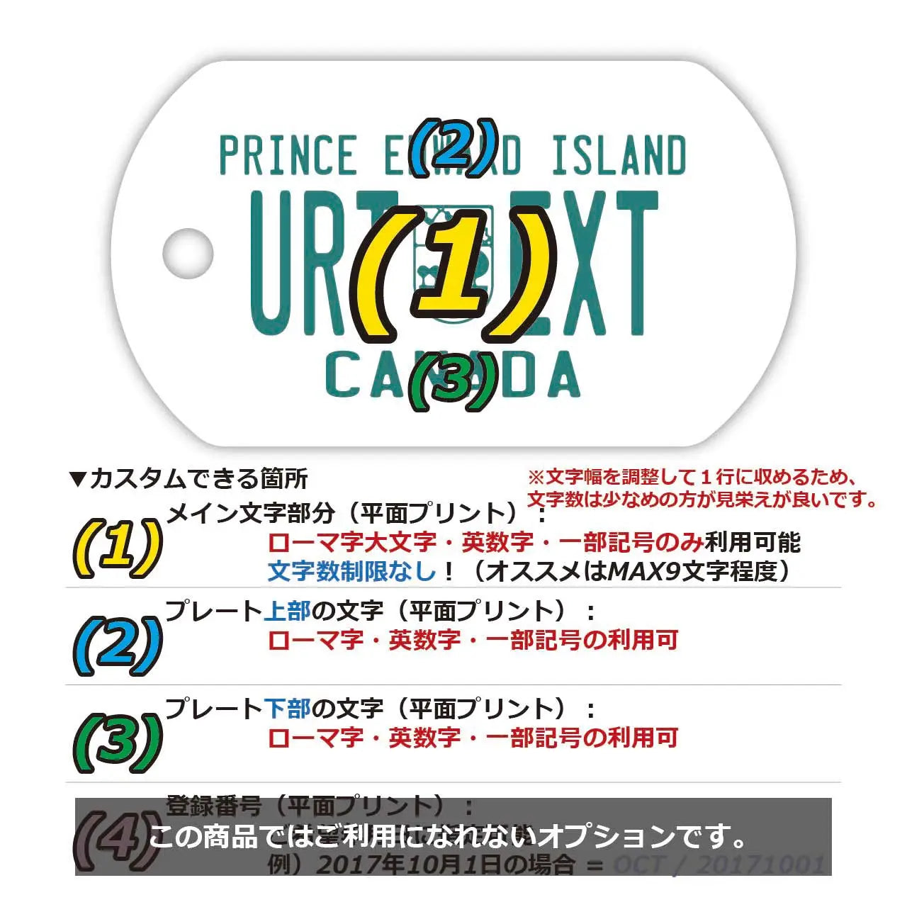 【Medaglietta identificativa per cani/Dog tag】Isola del Principe Edoardo/Portachiavi personalizzato a forma di targa canadese con nome