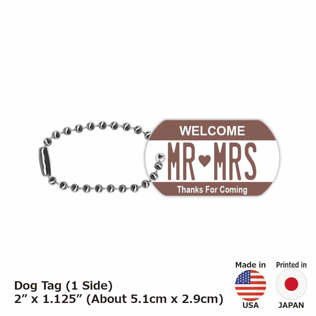 【Medaglietta identificativa per cani/Dog Tag】Colore marrone/Portachiavi personalizzabile a forma di targa americana con nome inciso