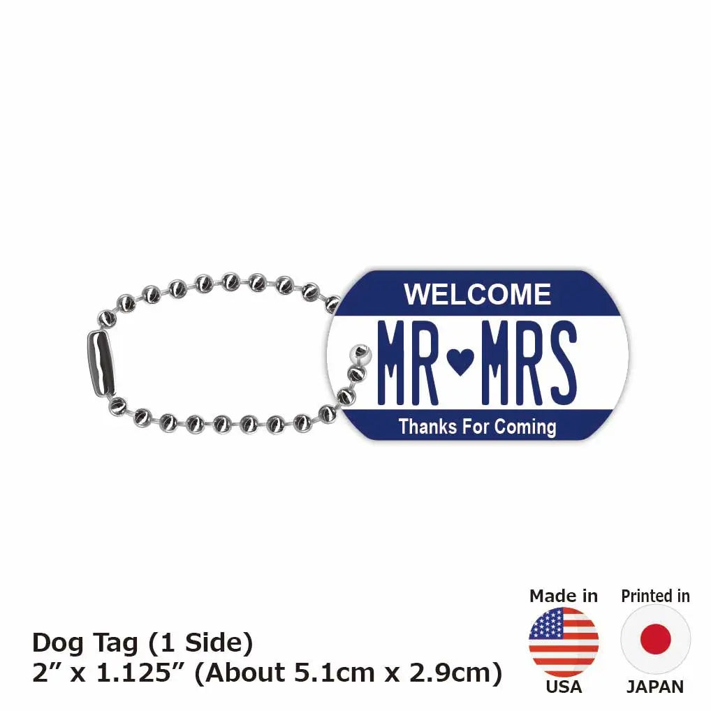 [Medaglietta identificativa per cani/Dog Tag] Colore: blu navy / Portachiavi personalizzato a forma di targa automobilistica americana