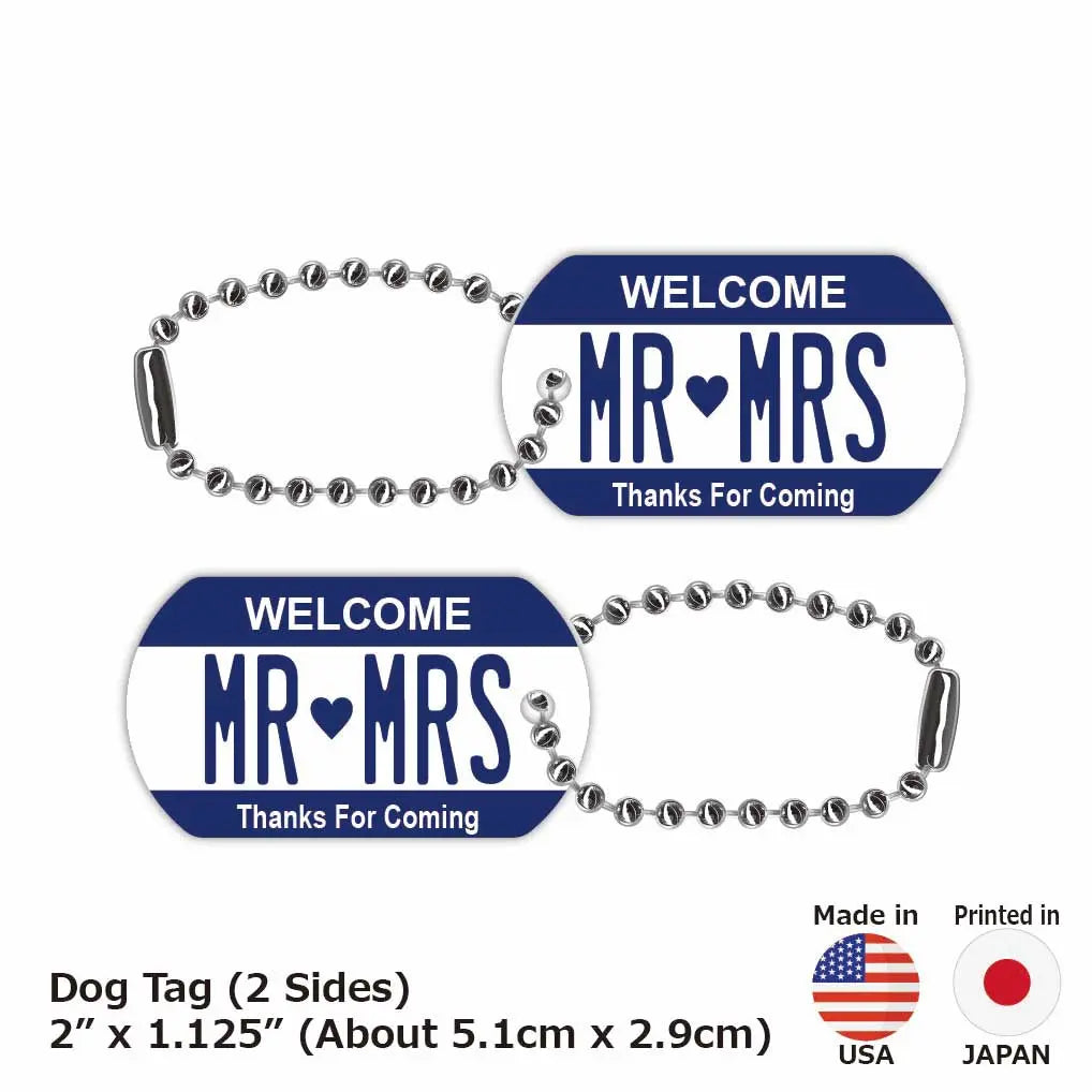 [Medaglietta identificativa per cani/Dog Tag] Colore: blu navy / Portachiavi personalizzato a forma di targa automobilistica americana