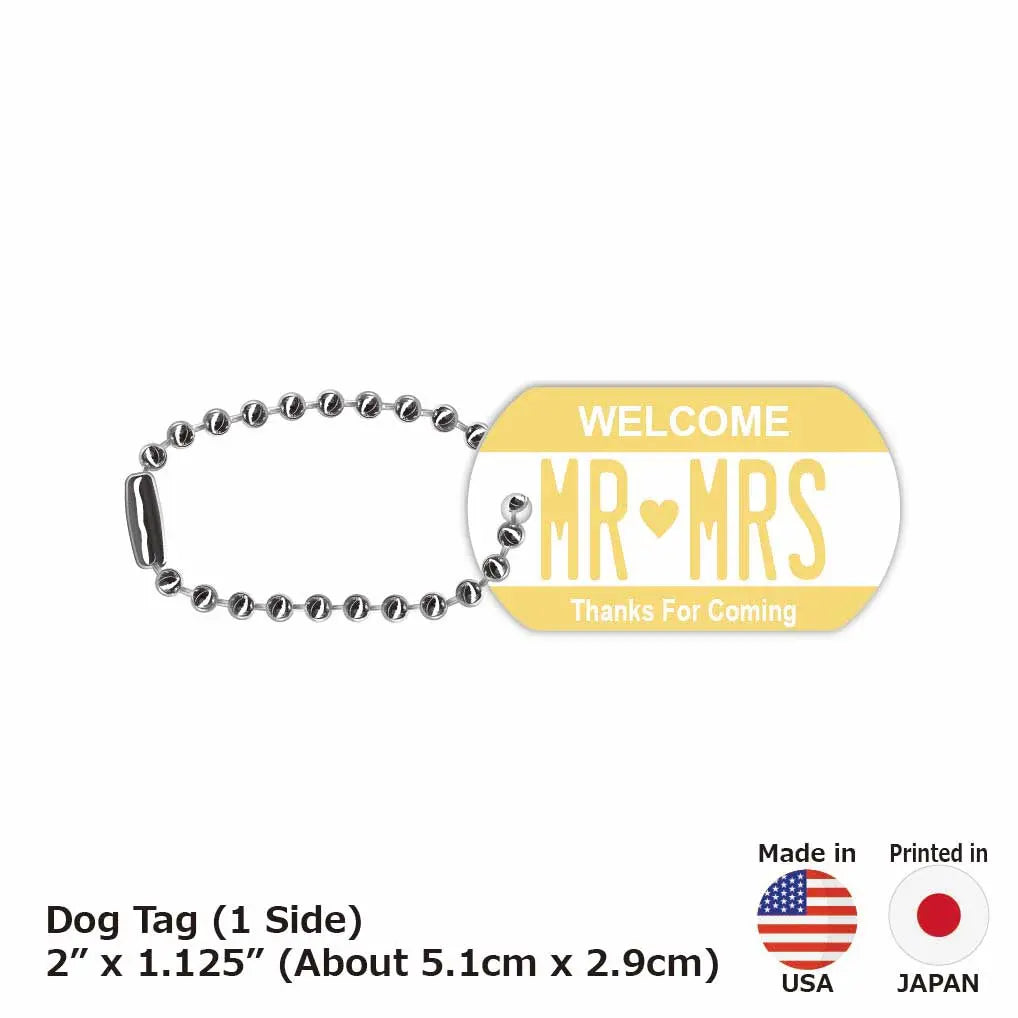 【Medaglietta identificativa per cani/Dog tag】Colore: Giallo / Portachiavi personalizzato a forma di targa americana
