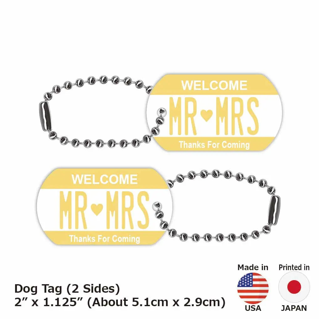 【Medaglietta identificativa per cani/Dog tag】Colore: Giallo / Portachiavi personalizzato a forma di targa americana