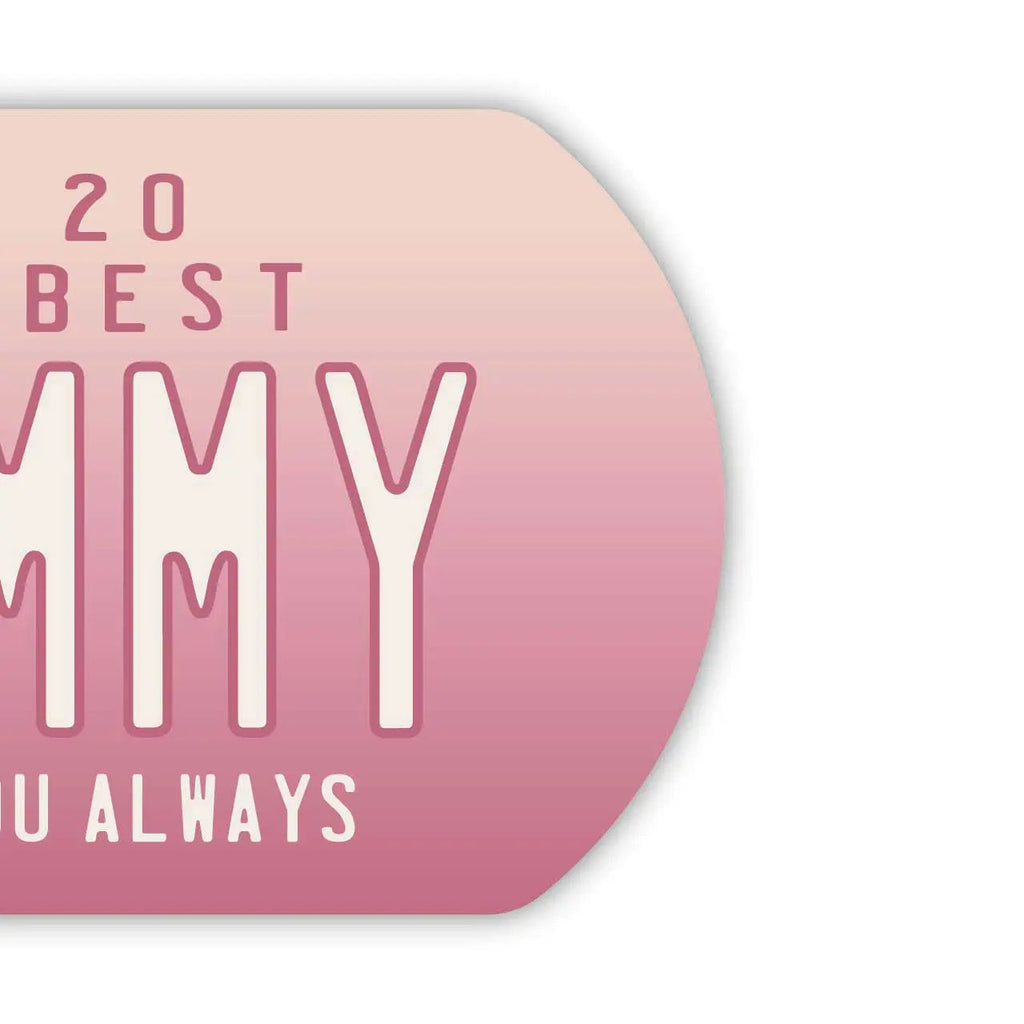 【Medaglietta identificativa per cani/Dog Tag】Festa della Mamma – Gradiente/Portachiavi personalizzato a forma di targa automobilistica americana con nome