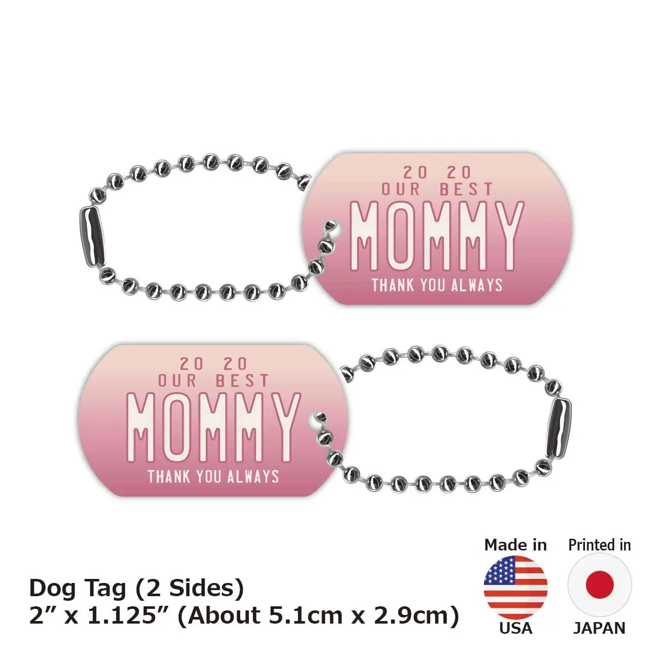 【Medaglietta identificativa per cani/Dog Tag】Festa della Mamma – Gradiente/Portachiavi personalizzato a forma di targa automobilistica americana con nome