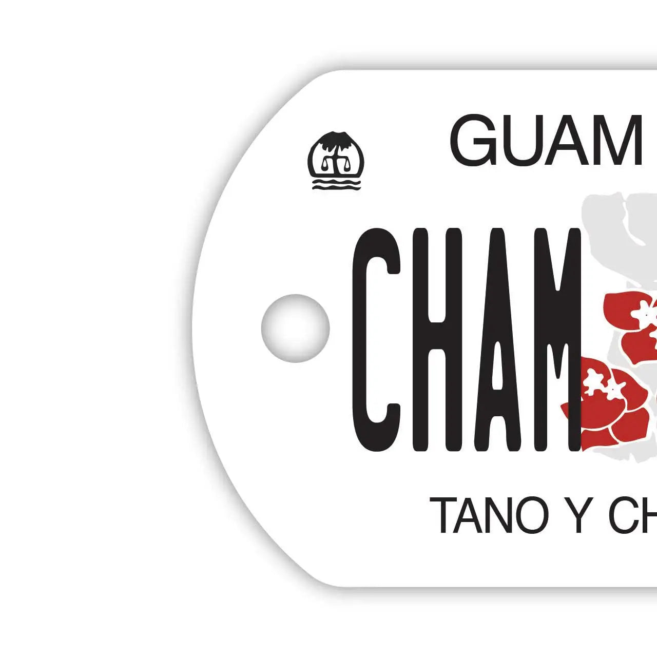【Medaglietta identificativa per cani】Guam - Ibisco / Portachiavi personalizzato a forma di targa americana