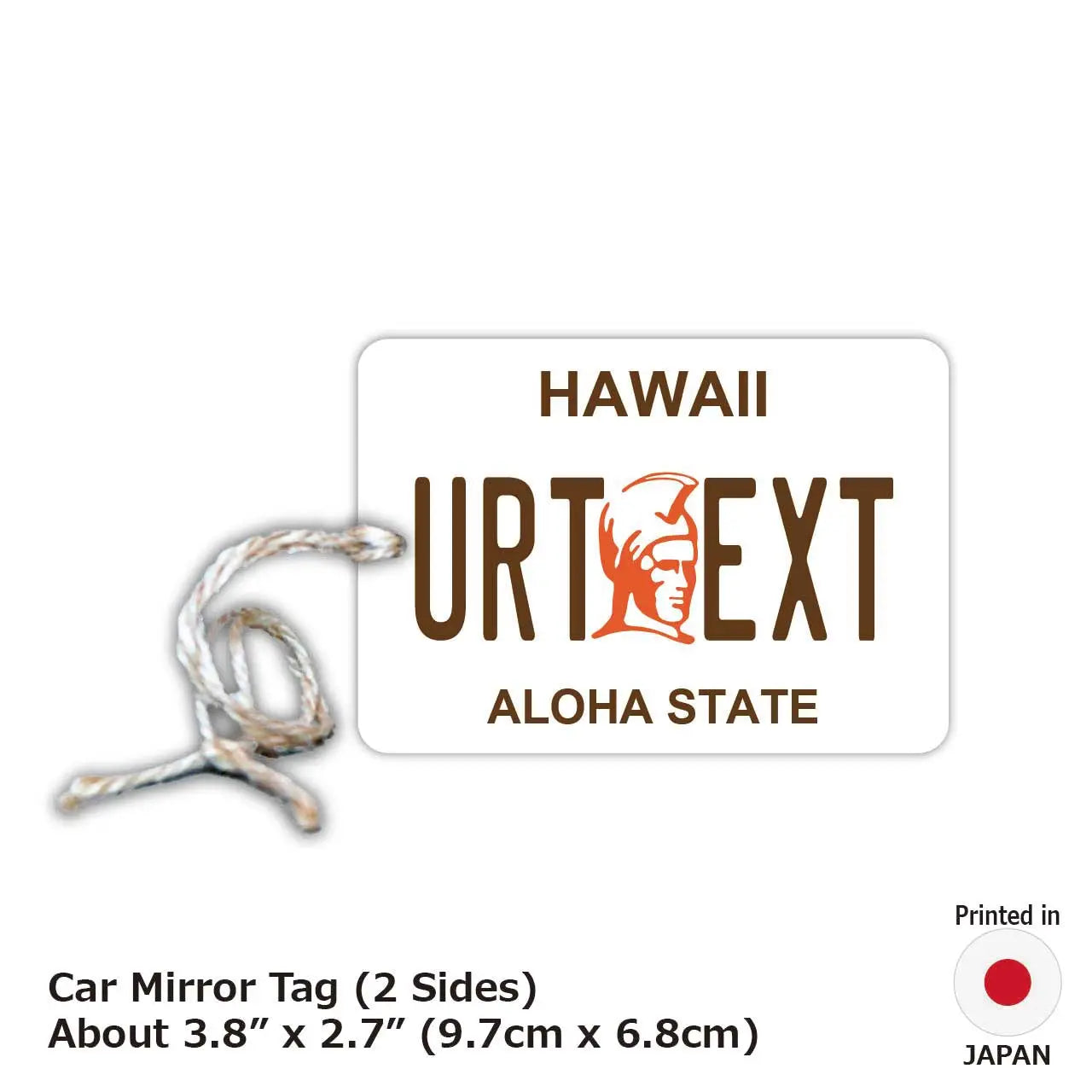 【Targhetta per specchietto retrovisore】Re Kamehameha delle Hawaii/Deodorante per auto a forma di targa americana originale
