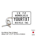 [Etichetta specchietto retrovisore] Etichetta bicicletta Hawaii - Bianca / Deodorante per auto originale a forma di targa americana