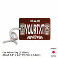 【Targa specchio】 Hawaii Tiki Wood Grain/Deodorante per ambienti originale a forma di targa americana