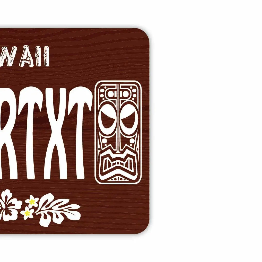 【Targa specchio】 Hawaii Tiki Wood Grain/Deodorante per ambienti originale a forma di targa americana