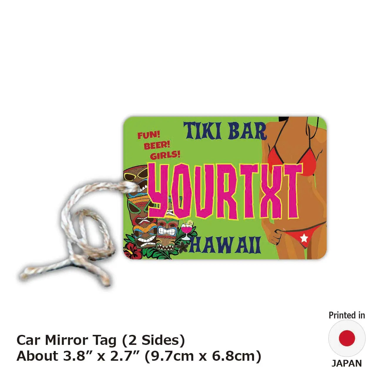 【Mirror Tag】 Hawaii Tiki Bar / Deodorante per auto originale a forma di targa americana