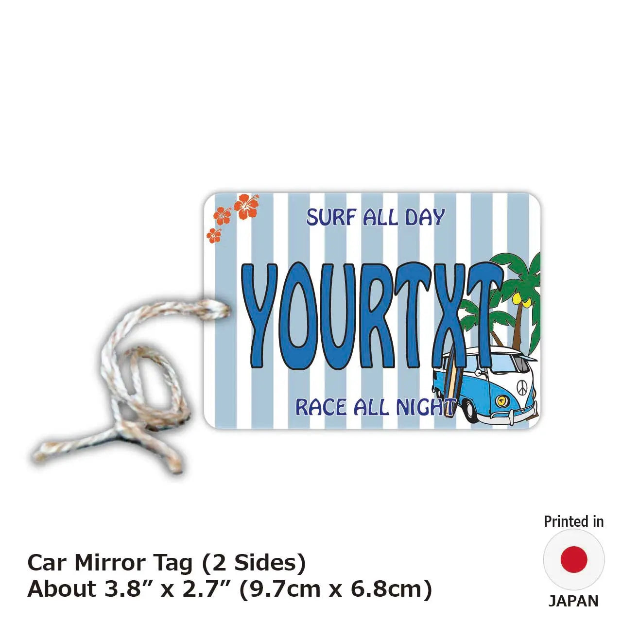 【Etichetta Specchio】Pulmino VW blu/Deodorante per auto a forma di targa americana originale