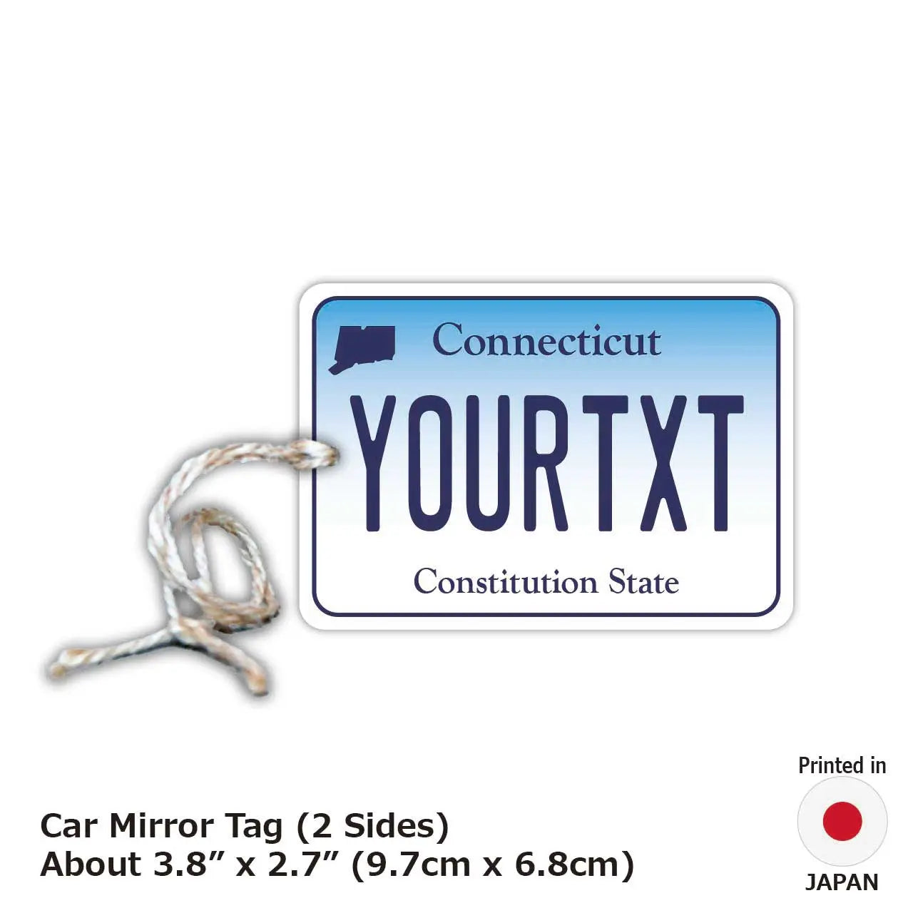 【Specchietto retrovisore】Connecticut/Profumatore per auto a forma di targa americana originale
