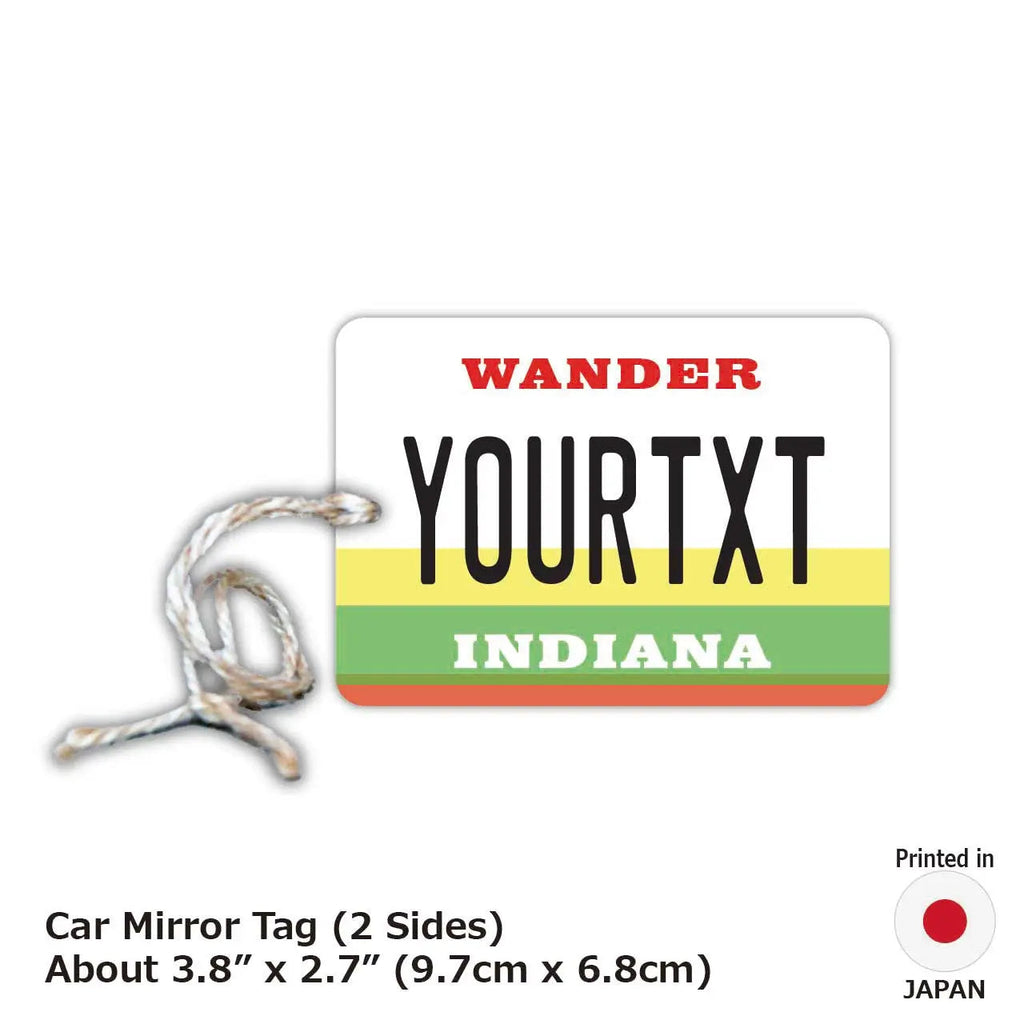 【Specchietto retrovisore】INDIANA/Deodorante per ambienti a forma di targa americana originale