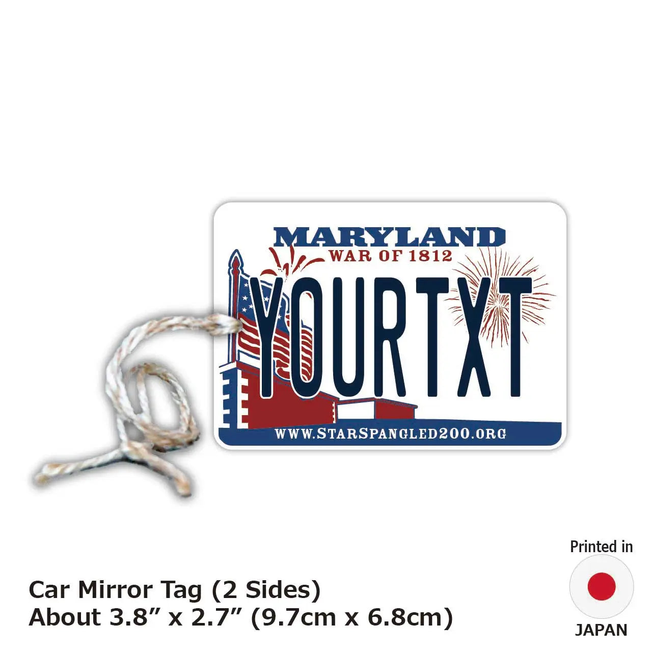 【Etichetta a specchio】Maryland/Profumatore per auto a forma di targa americana originale
