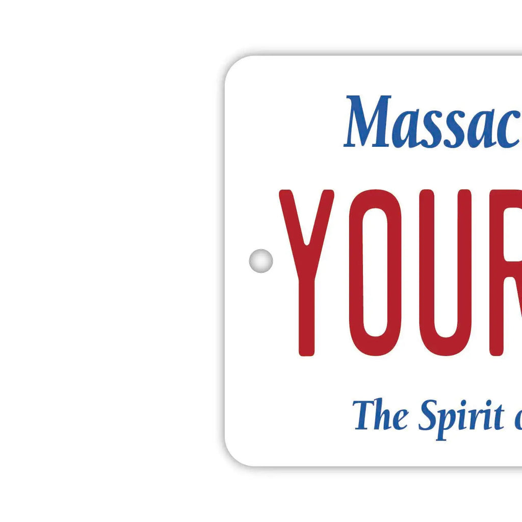 【Specchietto retrovisore】Massachusetts/Deodorante per ambiente a forma di targa americana originale