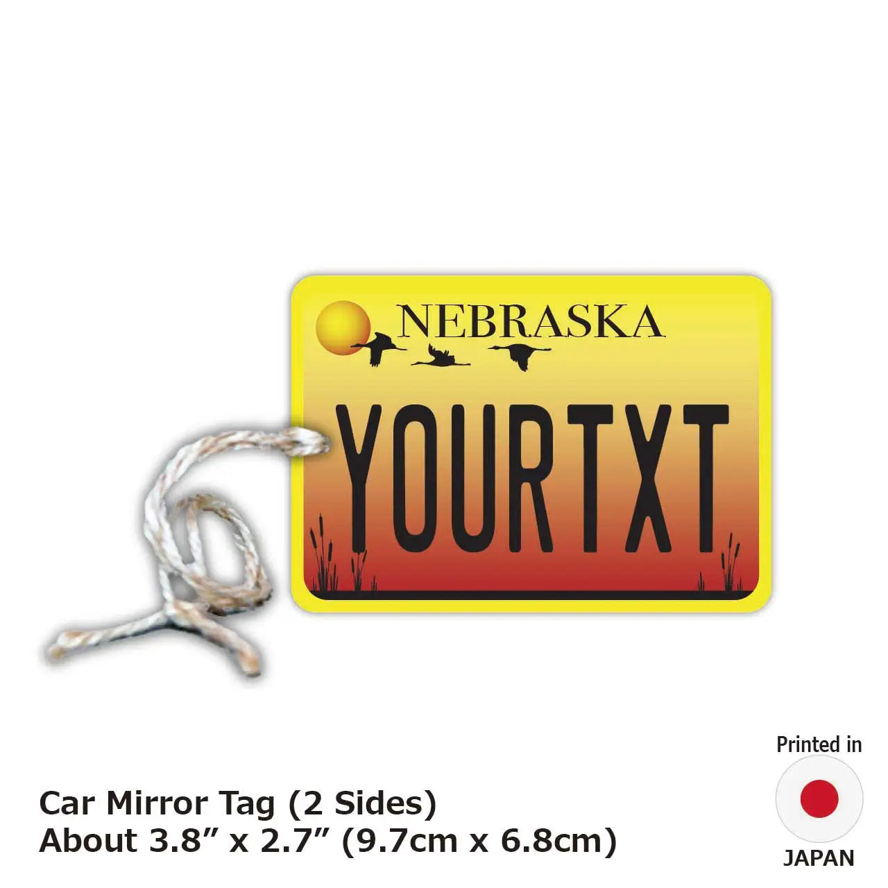 [Etichetta specchietto retrovisore] Nebraska/Deodorante per auto a forma di targa americana originale