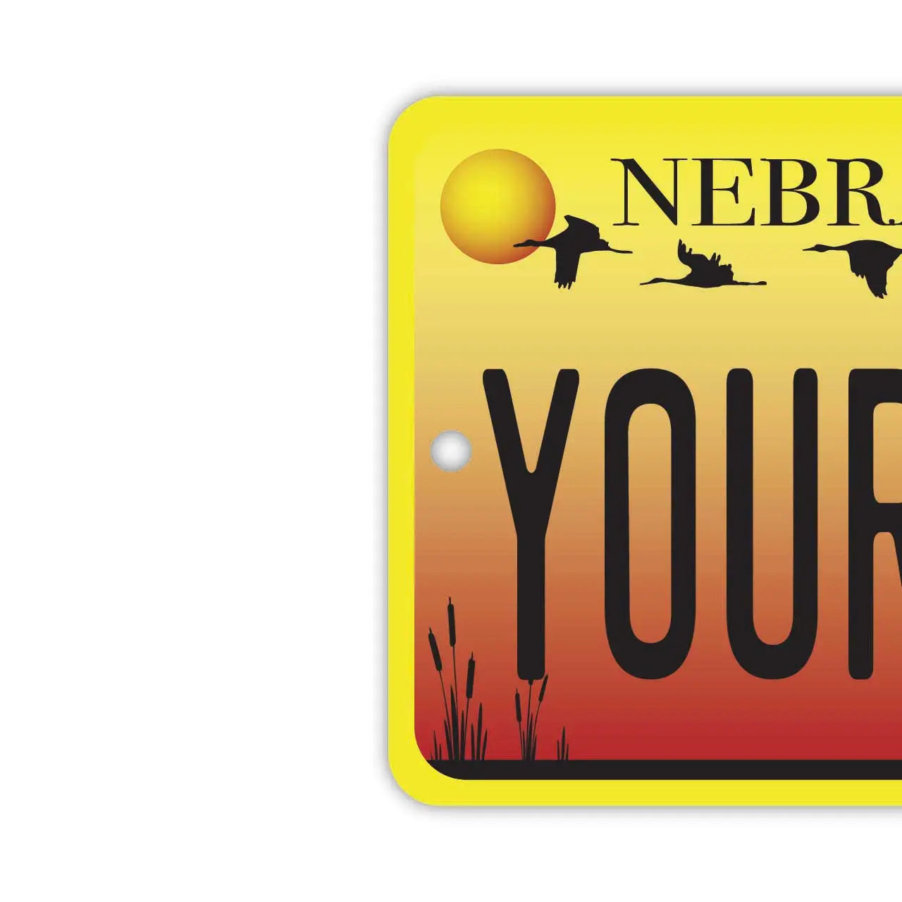 [Etichetta specchietto retrovisore] Nebraska/Deodorante per auto a forma di targa americana originale