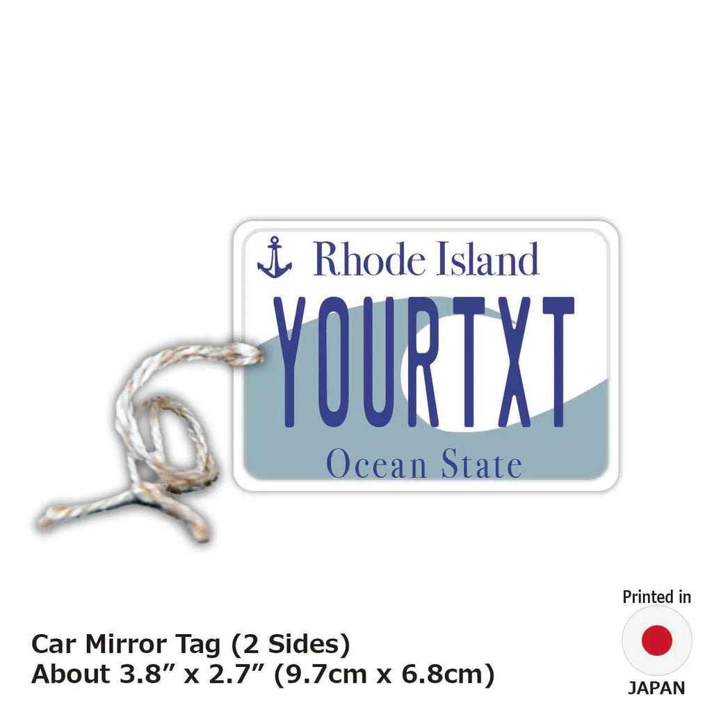 【MIRROR TAG】Rhode Island/Deodorante per auto a forma di targa americana originale