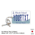 【MIRROR TAG】Rhode Island/Deodorante per auto a forma di targa americana originale