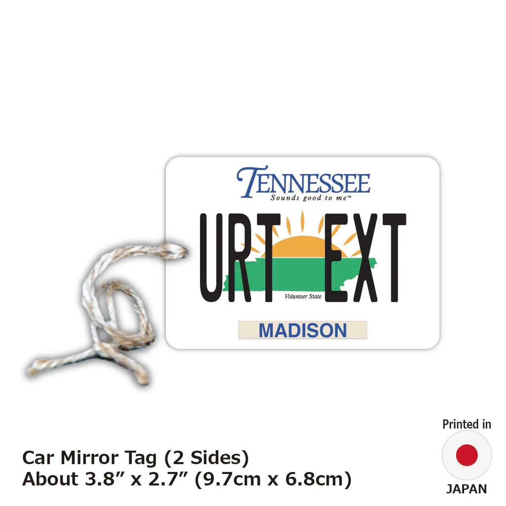 [Etichetta specchietto retrovisore] Tennessee/Deodorante per auto originale a forma di targa americana