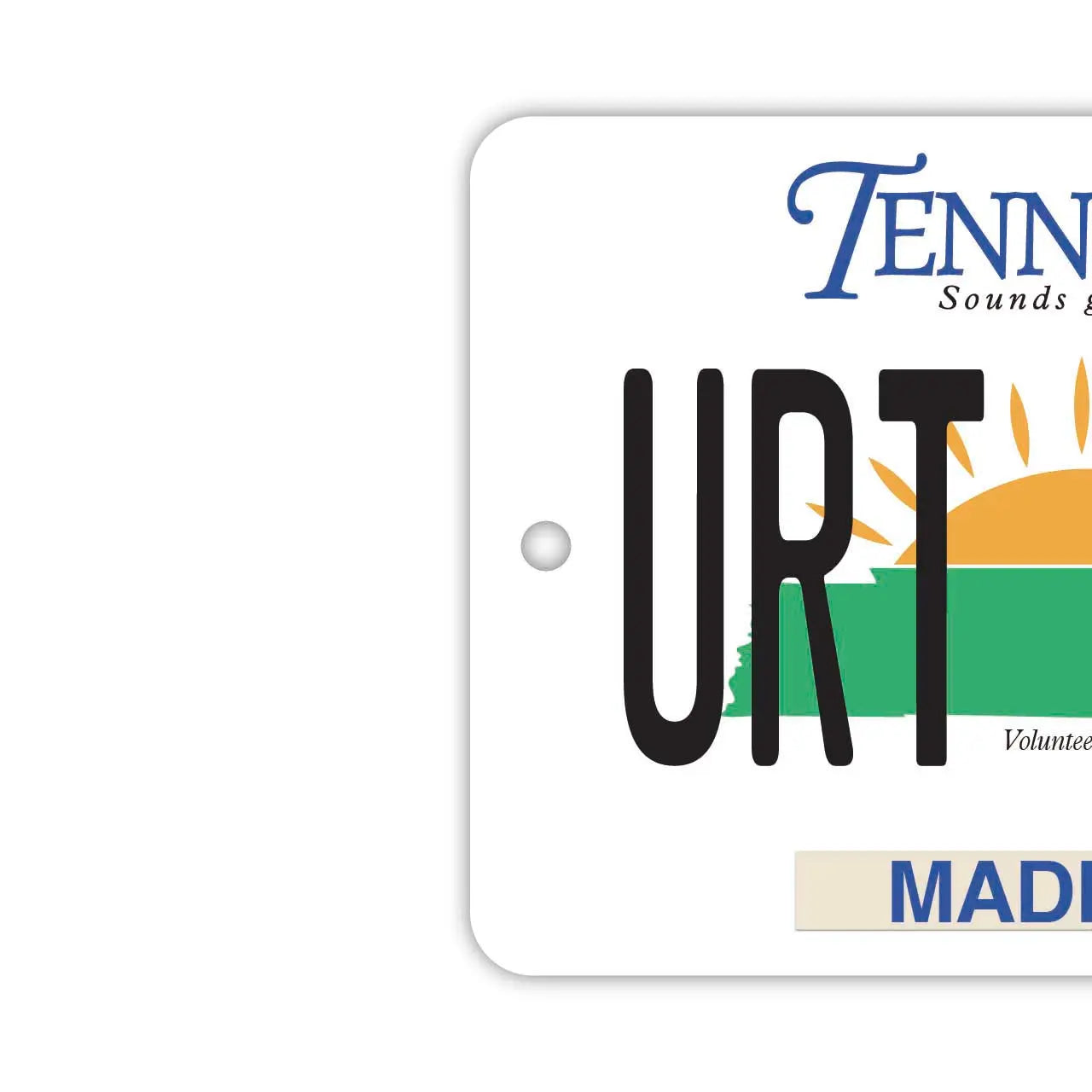 [Etichetta specchietto retrovisore] Tennessee/Deodorante per auto originale a forma di targa americana