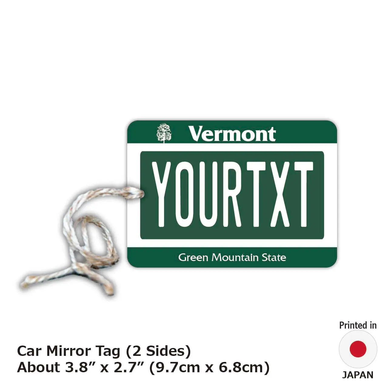 【Mirror Tag】Vermont/Deodorante per auto a forma di targa americana originale