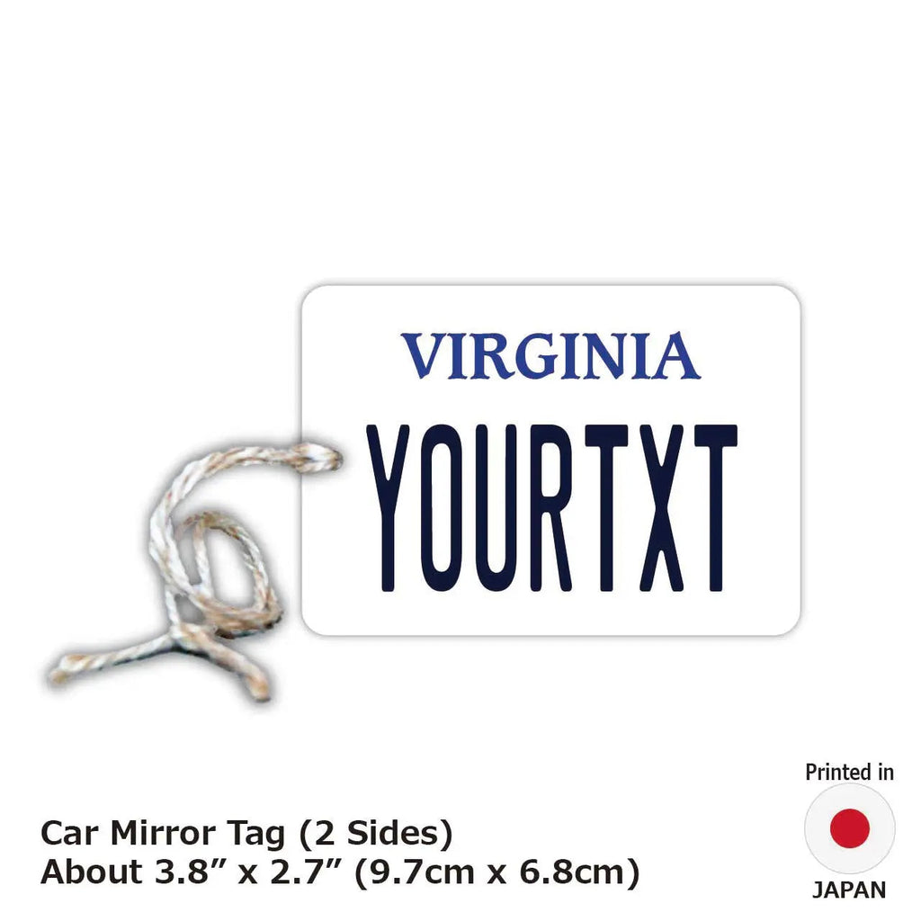 【Etichetta Specchietto】Virginia / Deodorante per Auto Originale a Forma di Targa Americana