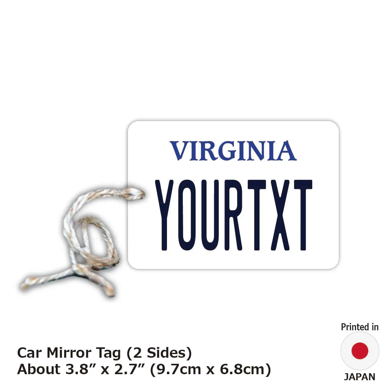 【Etichetta Specchietto】Virginia / Deodorante per Auto Originale a Forma di Targa Americana
