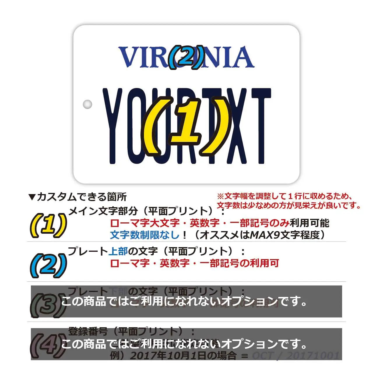 【Etichetta Specchietto】Virginia / Deodorante per Auto Originale a Forma di Targa Americana