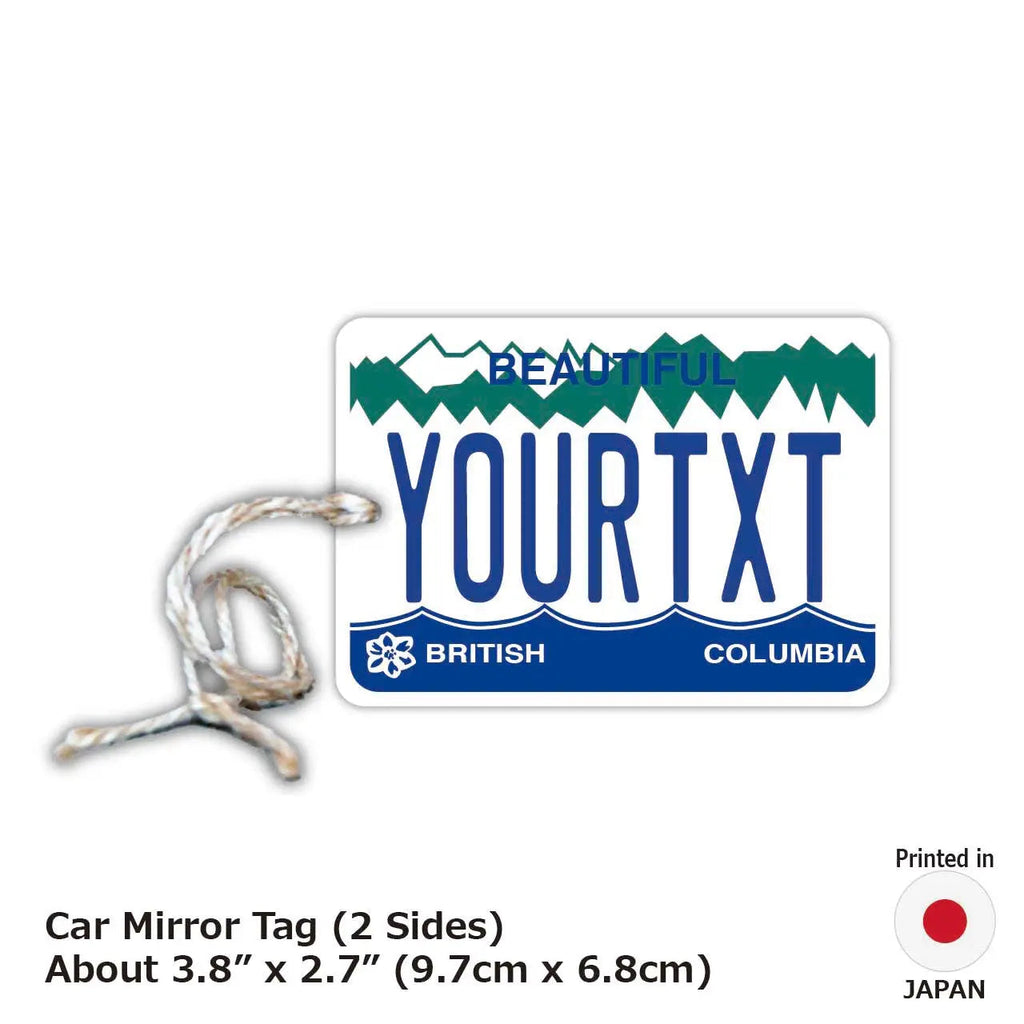 [MIRROR TAG] Deodorante per auto a forma di targa americana originale/personalizzata della Columbia Britannica