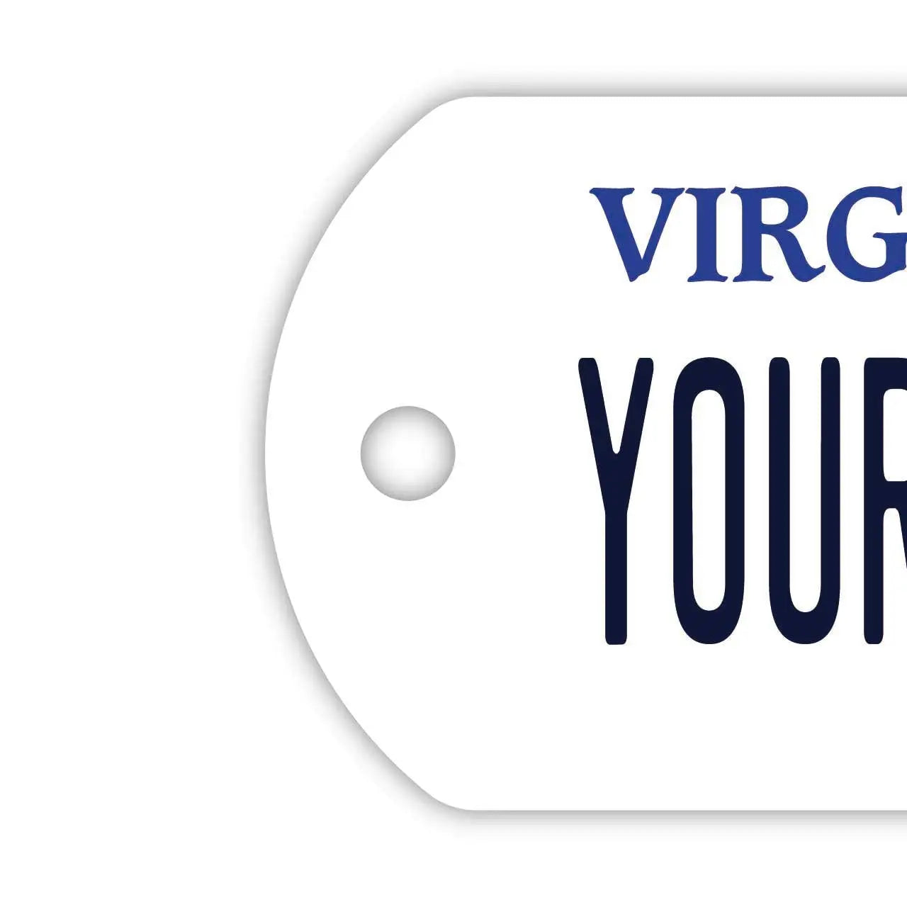 【Medaglietta identificativa per cani/Dog Tag】Virginia/Portachiavi personalizzato a forma di targa americana originale