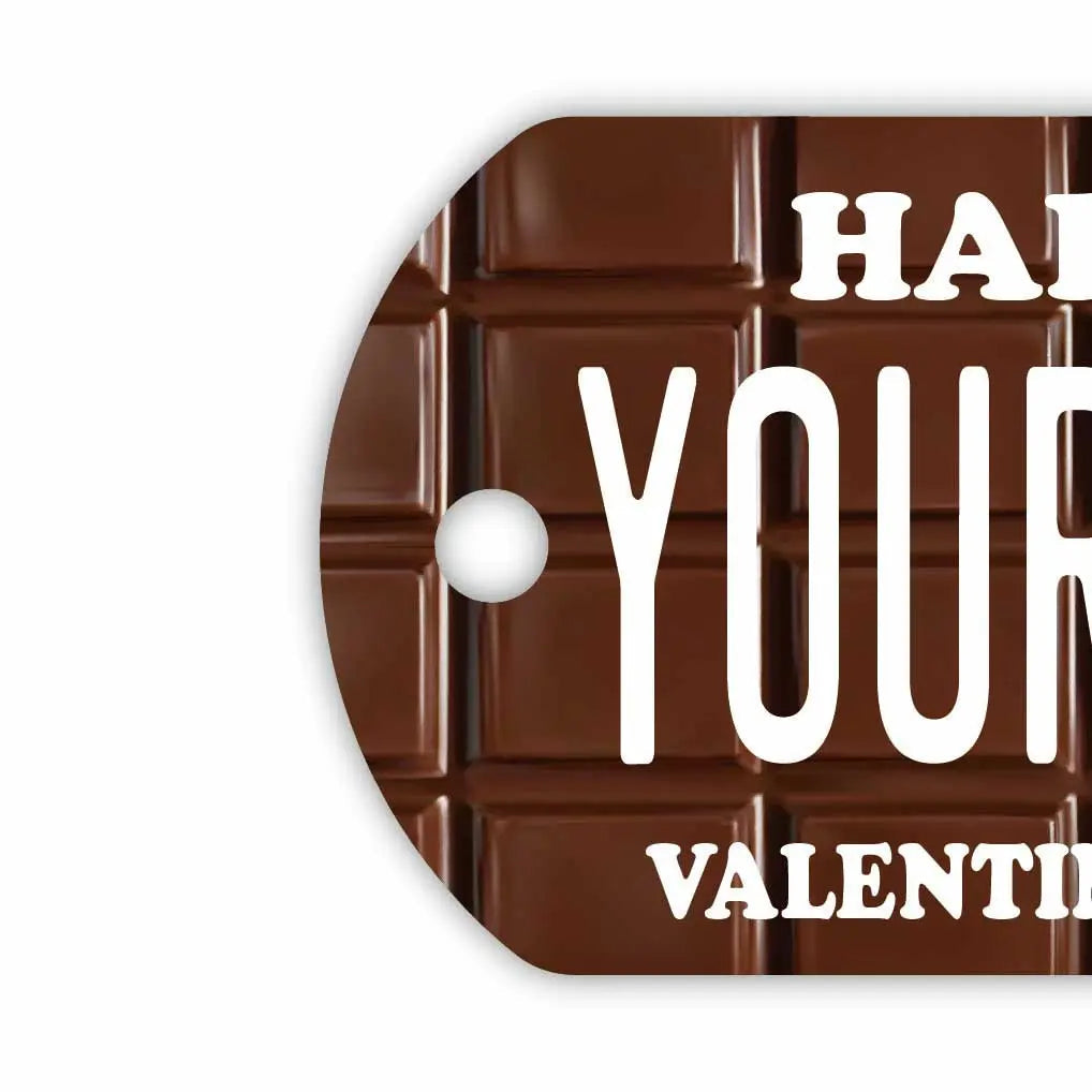 【Medaglietta identificativa per cani/Dog Tag】Tavoletta di cioccolato (San Valentino) / Portachiavi personalizzato a forma di targa americana