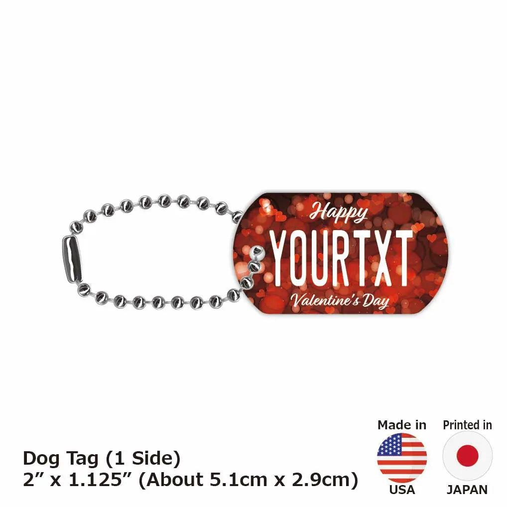 【Medaglietta identificativa per cani/Medaglietta per cani】A cuore (San Valentino)/Portachiavi personalizzato a forma di targa americana