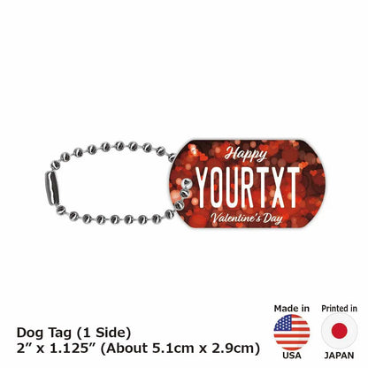 【Medaglietta identificativa per cani/Medaglietta per cani】A cuore (San Valentino)/Portachiavi personalizzato a forma di targa americana
