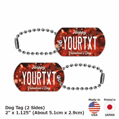 【Medaglietta identificativa per cani/Medaglietta per cani】A cuore (San Valentino)/Portachiavi personalizzato a forma di targa americana